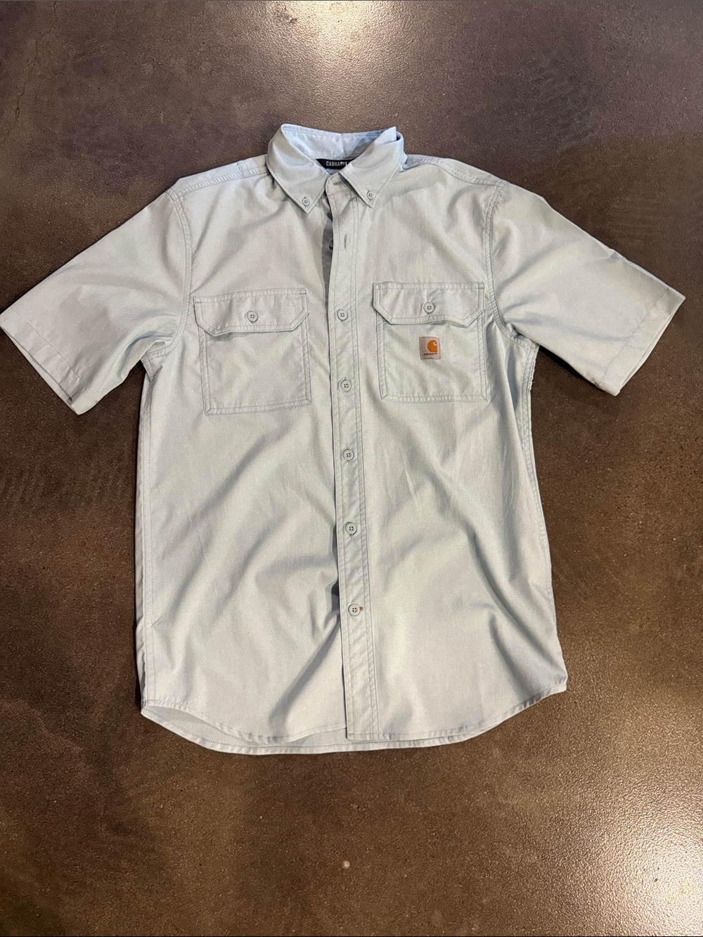 Carhartt Short-Sleeve Button-Down Shirt in Light Blue